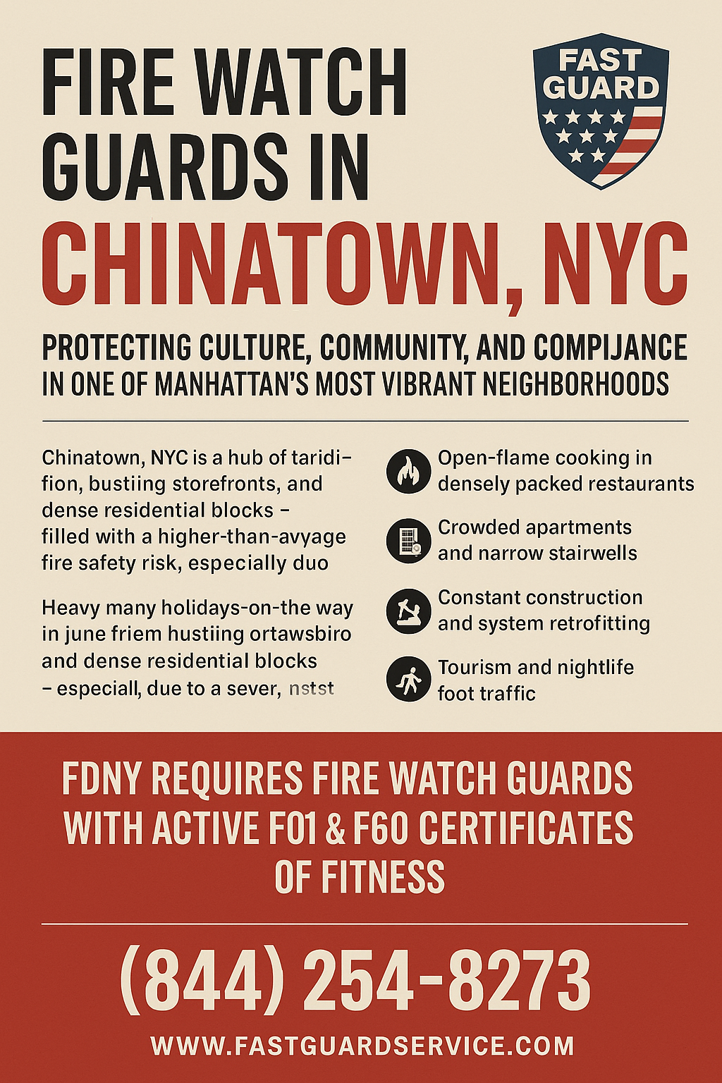 Fire Watch Guards in Chinatown NYC