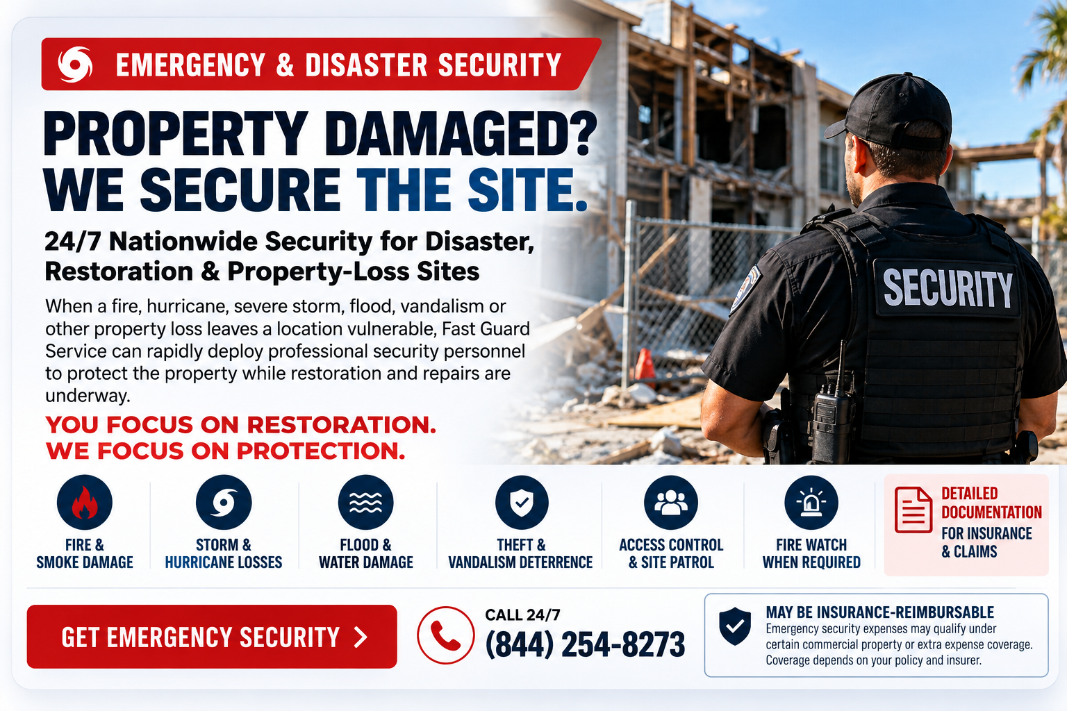 Emergency Disaster Security Banner